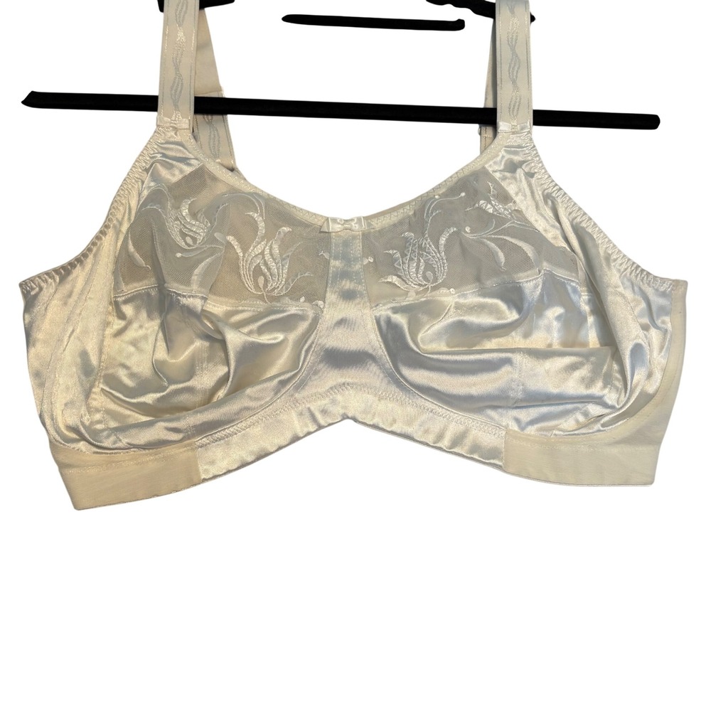 Elomi Cate 38G Soft Cup Bra Women White Floral‎ Embroidery`Wireless EL8033PER